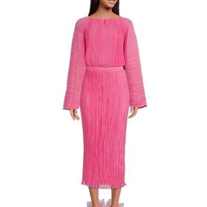 Gianni Bini Pink Barbie Plisse LONG MATCHING SKIRT ONLY